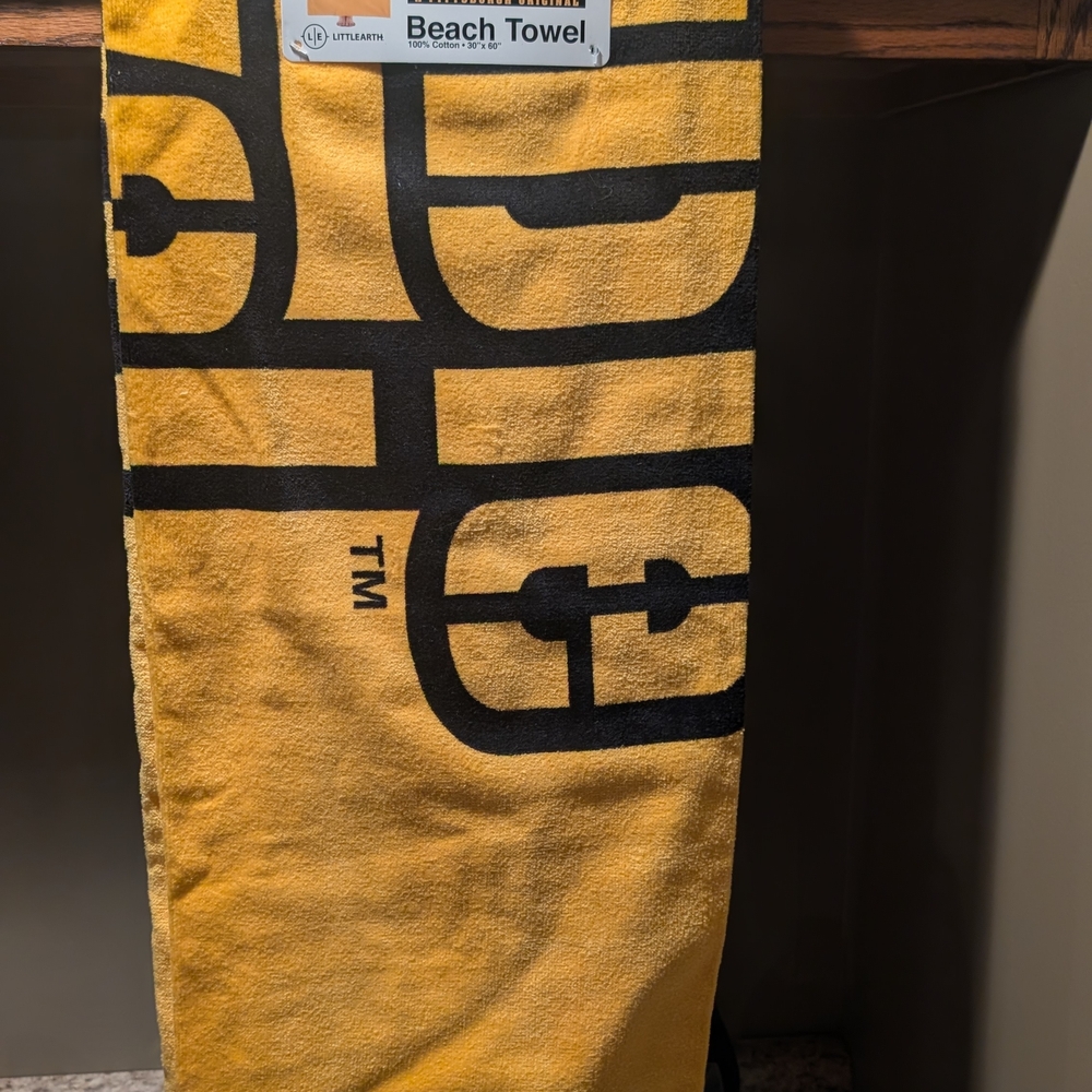 Little Earth Yellow and Black Beach Towel - Picture 2 of 8
